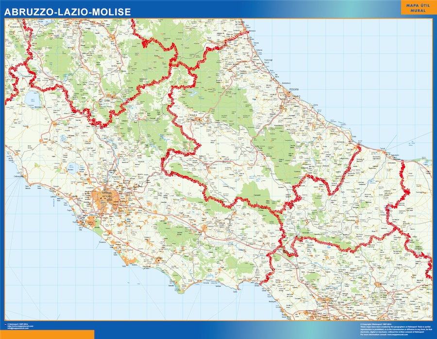 Carte Abruzzo Lazio Molise routiere