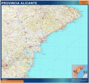 Carte province Alicante Espagne