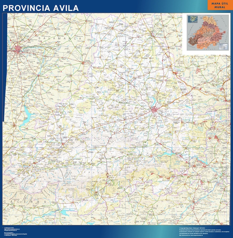 Carte province Avila Espagne