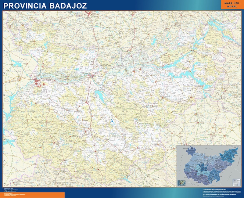 Carte province Badajoz Espagne