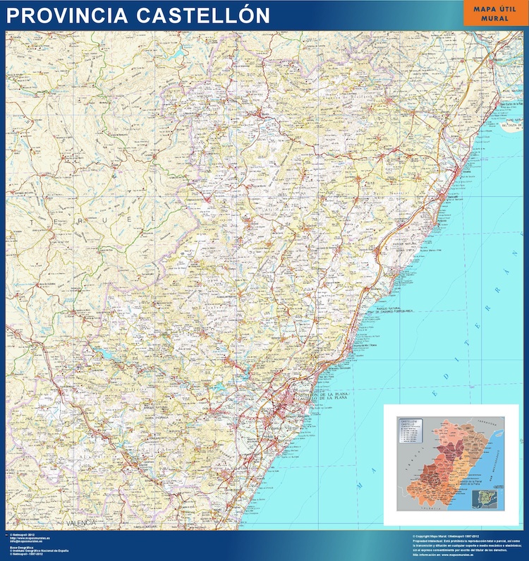 Carte province Castellon Espagne