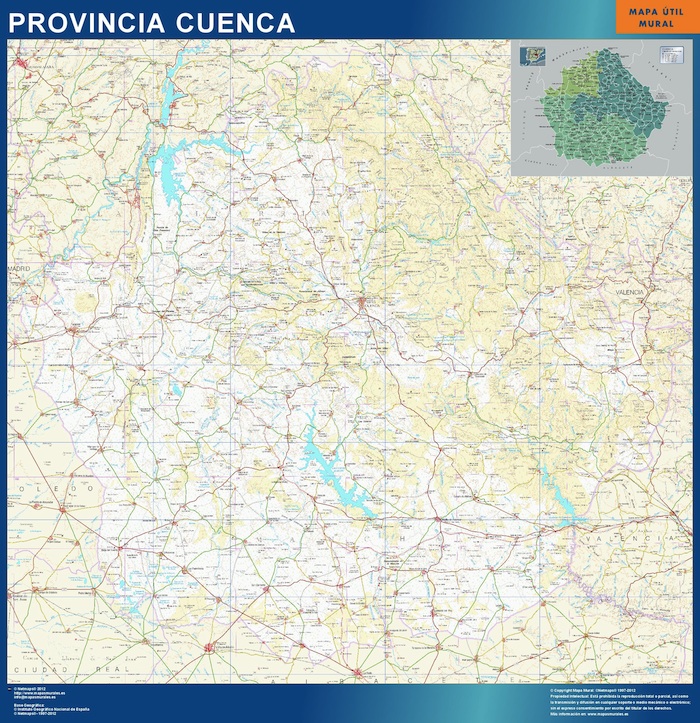 Carte province Cuenca Espagne