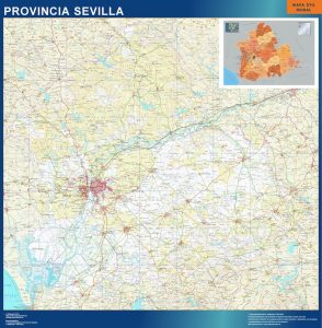 Carte province Sevilla Espagne