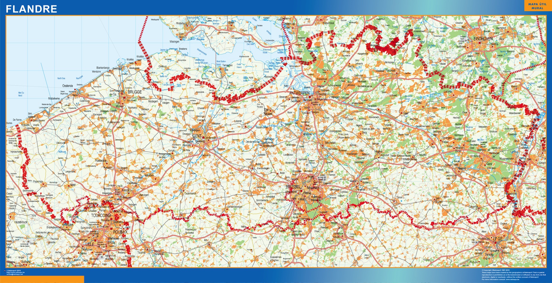 Carte Flandre|Cartes pour la Belgique