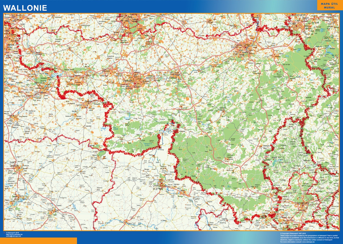 Carte Wallonie|Cartes pour la Belgique