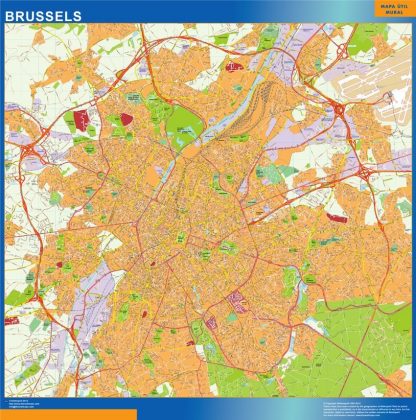 Carte murale de Bruxelles