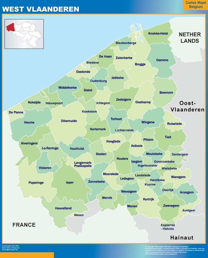 West Vlaanderen communes
